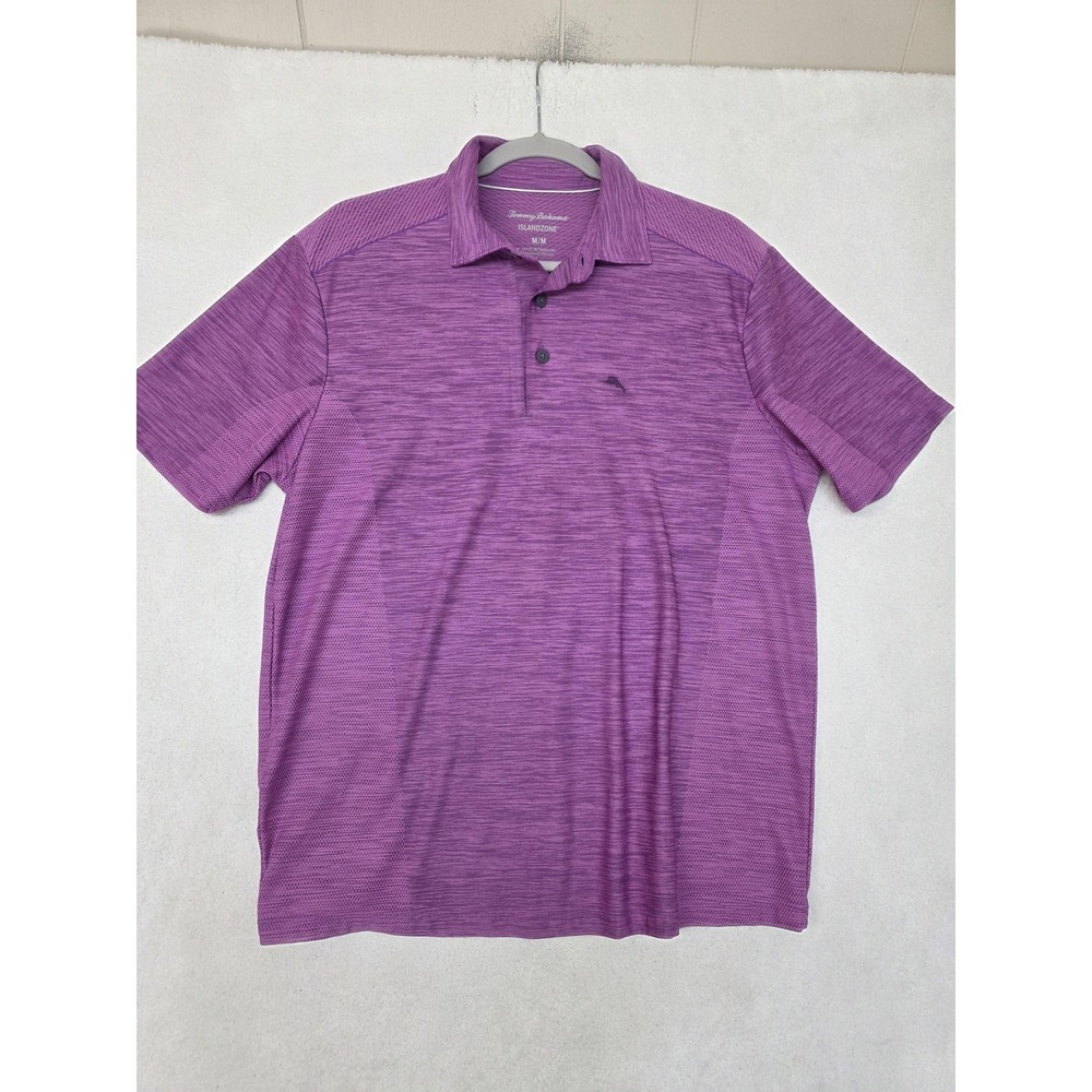 Tommy Bahama Polo Shirt Mens Medium Purple IslandZone Golf Performance Stretch - Picture 2 of 12